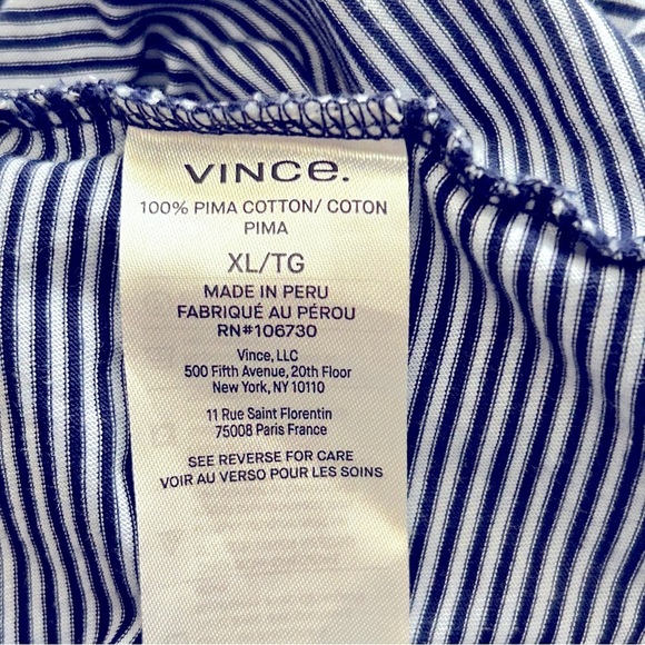 Vince Short Sleeve Striped Cotton Crewneck Tee - Picture 5 of 8